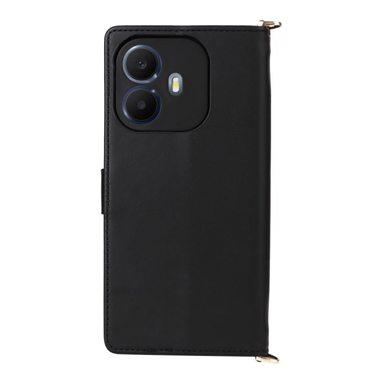 For TCL K70 Power / K70 4G Multifunctional 6-Card Slots Leather Phone Case with Wrist Strap