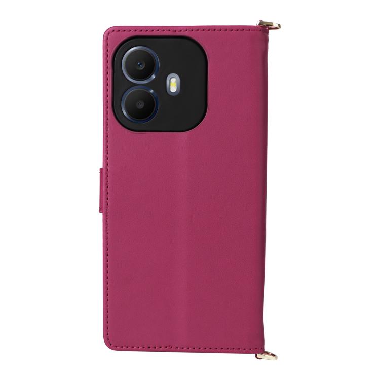 For TCL K70 Power / K70 4G Multifunctional 6-Card Slots Leather Phone Case with Wrist Strap