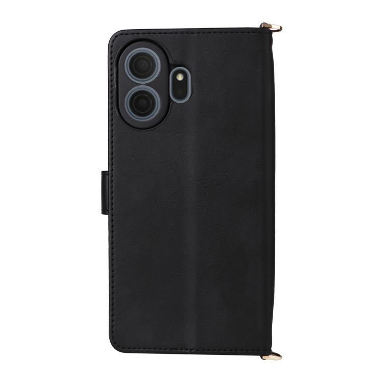 For TCL NxtPaper 70 Pro 5G Multifunctional 6-Card Slots Leather Phone Case with Wrist Strap