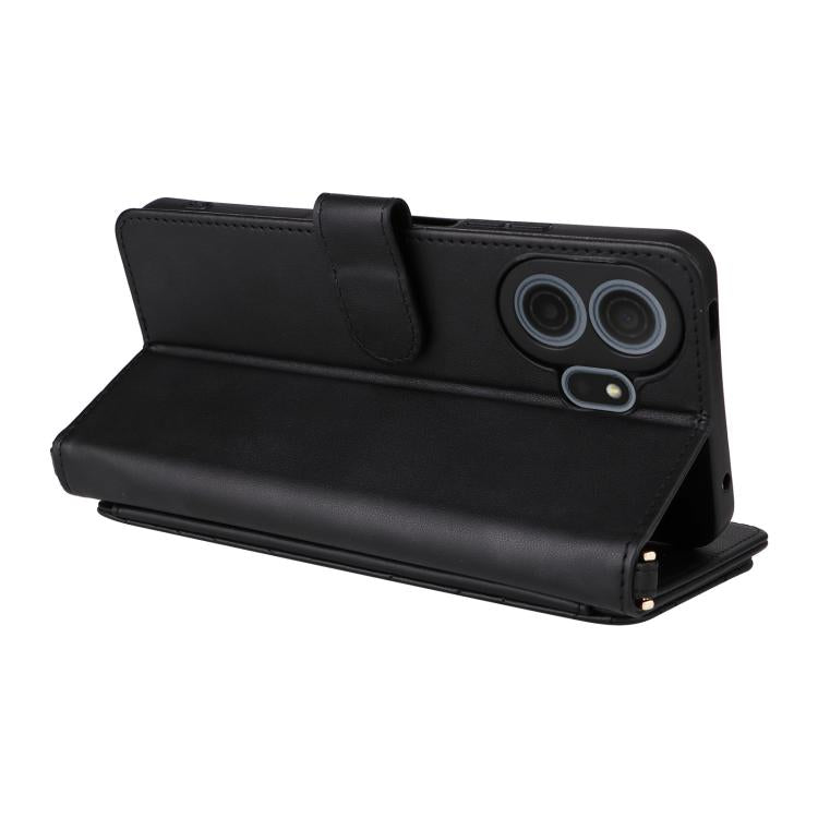 For TCL NxtPaper 70 Pro 5G Multifunctional 6-Card Slots Leather Phone Case with Wrist Strap