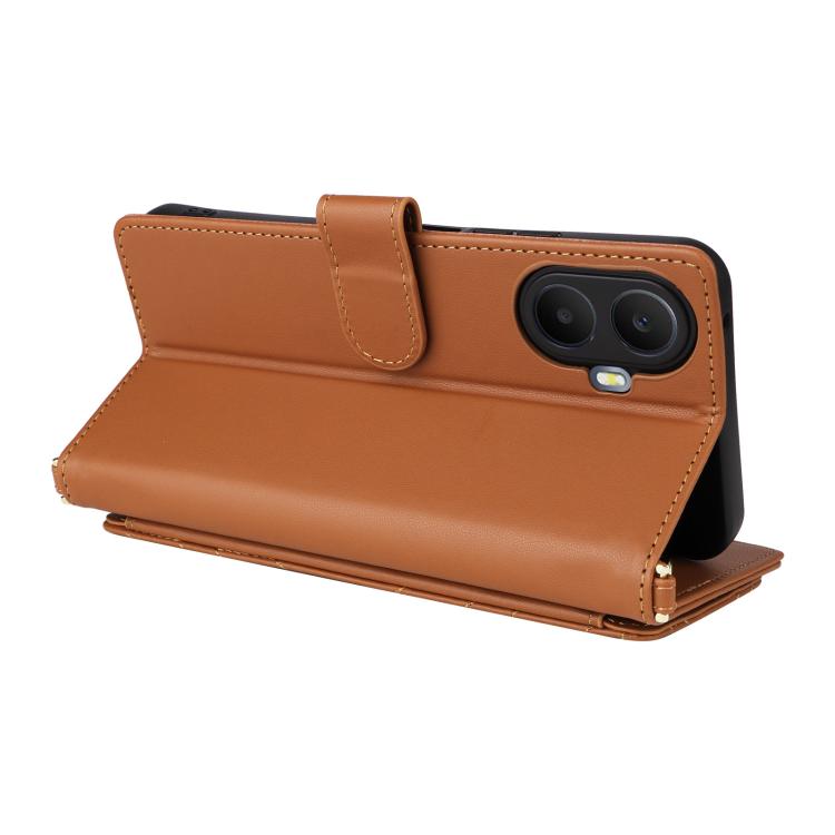For TCL K70 5G Multifunctional 6-Card Slots Leather Phone Case with Wrist Strap