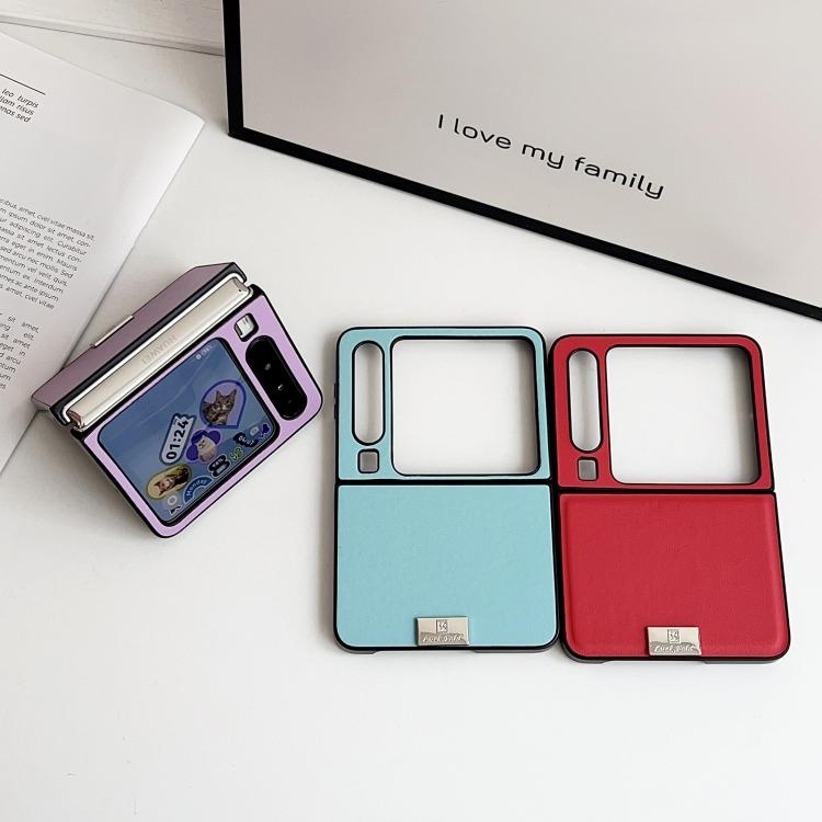For Huawei Pura X Morandi Solid Color Leather Texture Phone Case