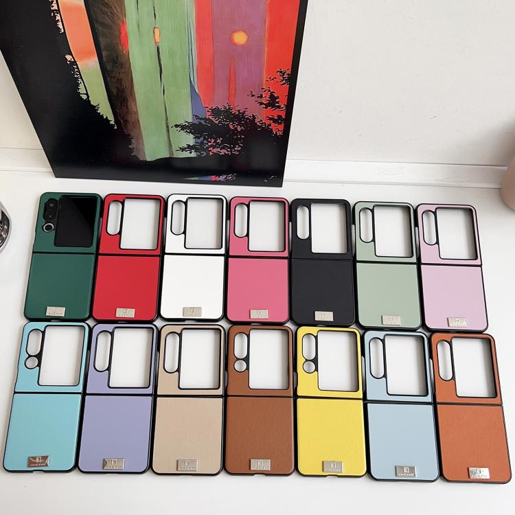 For ZTE nubia Flip2 Morandi Solid Color Leather Texture Phone Case