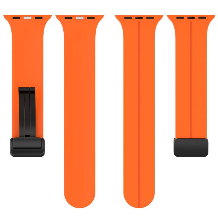 For Apple Watch 46mm / 49mm / 45mm / 44mm xDfind Solid Color Magnetic Buckle Silicone Watch Band