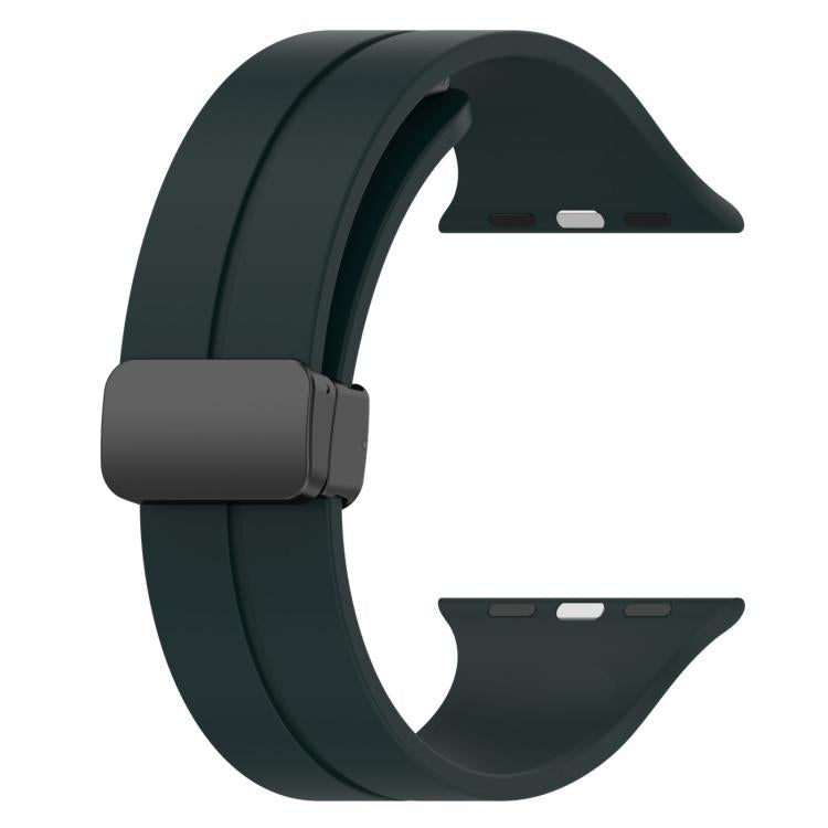 For Apple Watch 46mm / 49mm / 45mm / 44mm xDfind Solid Color Magnetic Buckle Silicone Watch Band