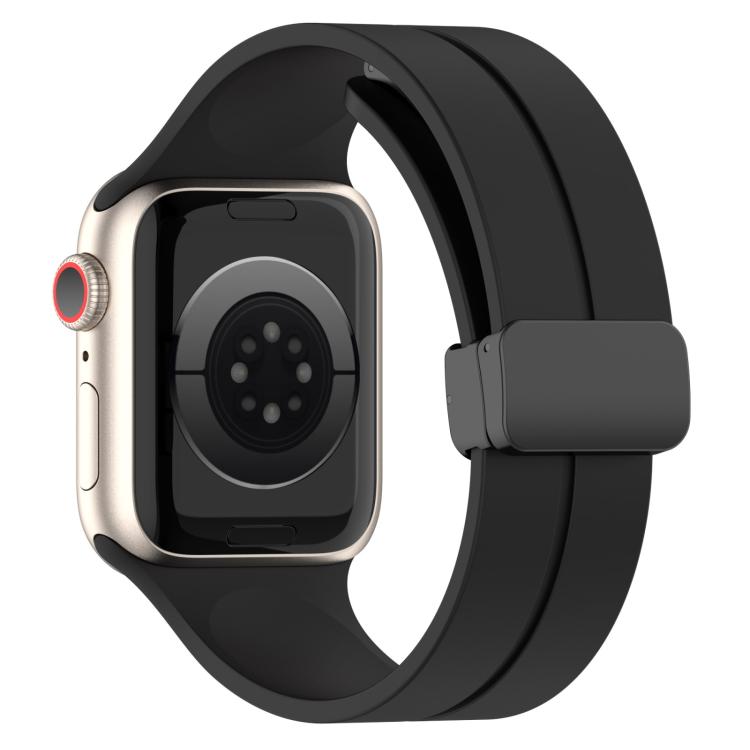 For Apple Watch 46mm / 49mm / 45mm / 44mm xDfind Solid Color Magnetic Buckle Silicone Watch Band