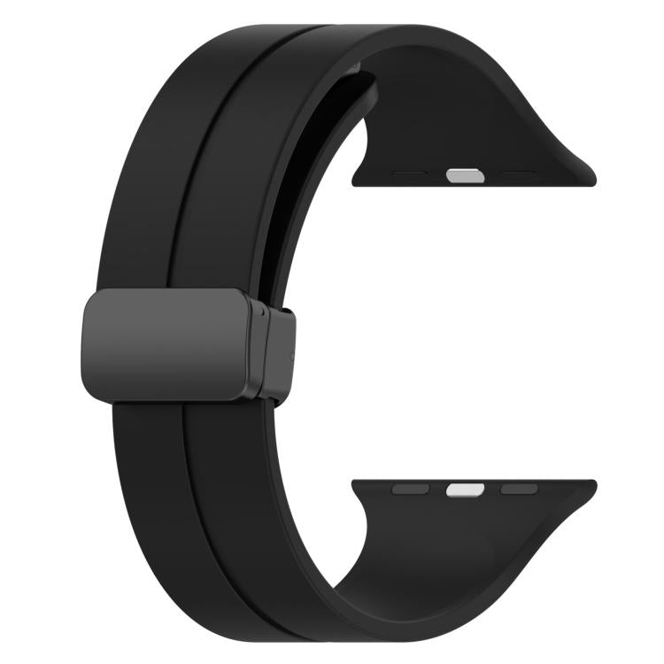 For Apple Watch 46mm / 49mm / 45mm / 44mm xDfind Solid Color Magnetic Buckle Silicone Watch Band