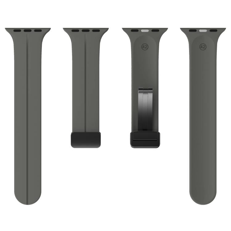 For Apple Watch 46mm / 49mm / 45mm / 44mm xDfind Solid Color Magnetic Buckle Silicone Watch Band