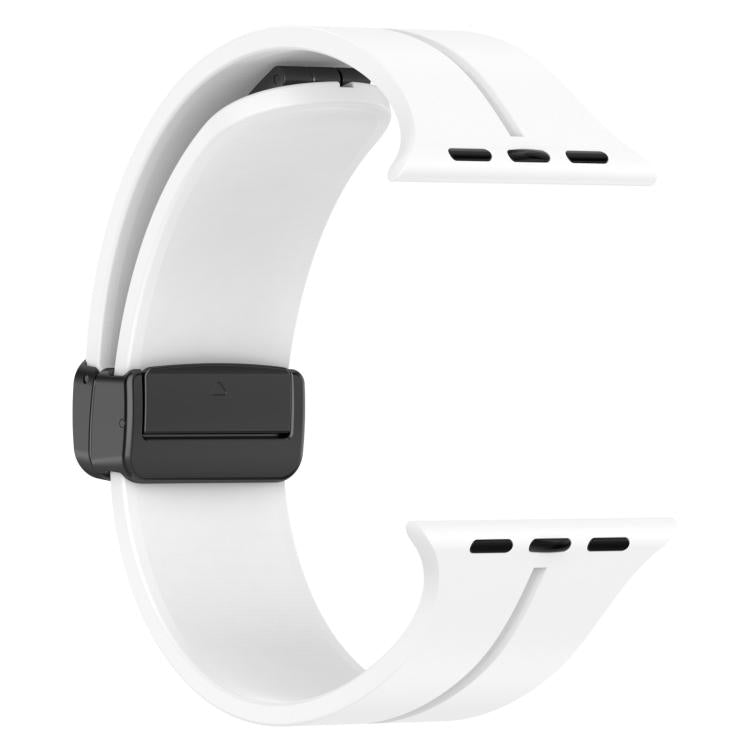 For Apple Watch 46mm / 49mm / 45mm / 44mm xDfind Solid Color Magnetic Buckle Silicone Watch Band