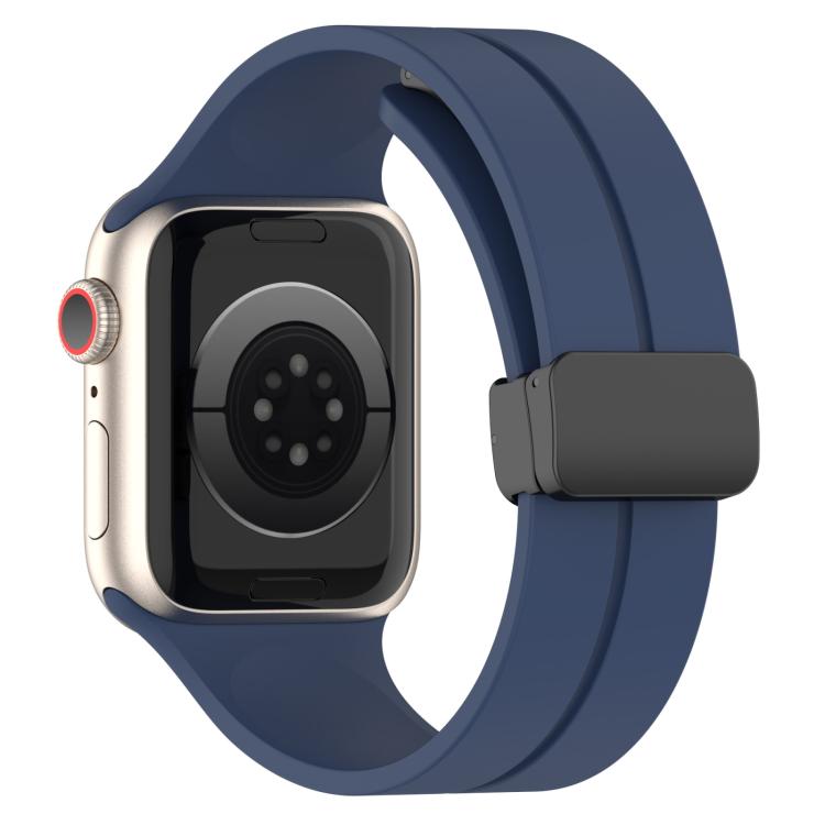 For Apple Watch 46mm / 49mm / 45mm / 44mm xDfind Solid Color Magnetic Buckle Silicone Watch Band