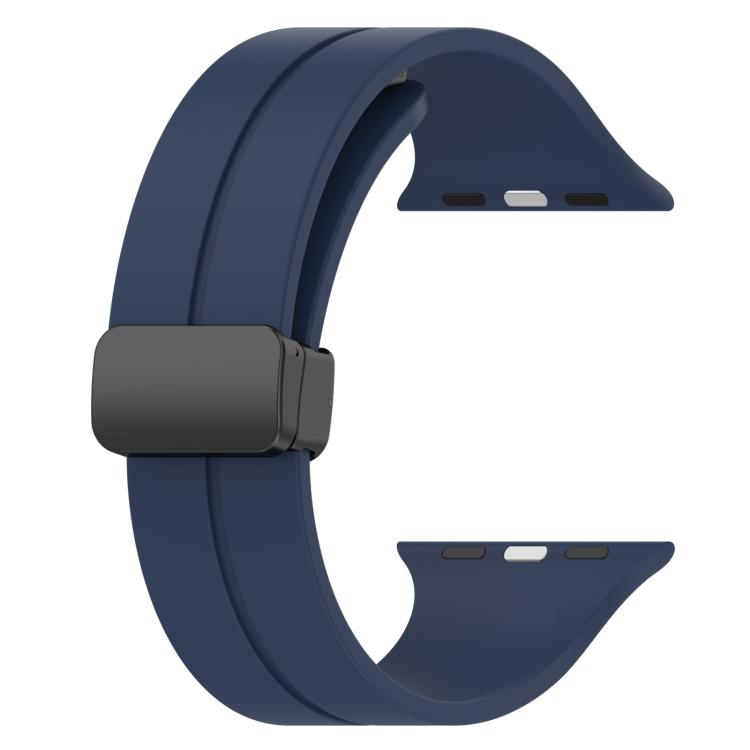 For Apple Watch 46mm / 49mm / 45mm / 44mm xDfind Solid Color Magnetic Buckle Silicone Watch Band