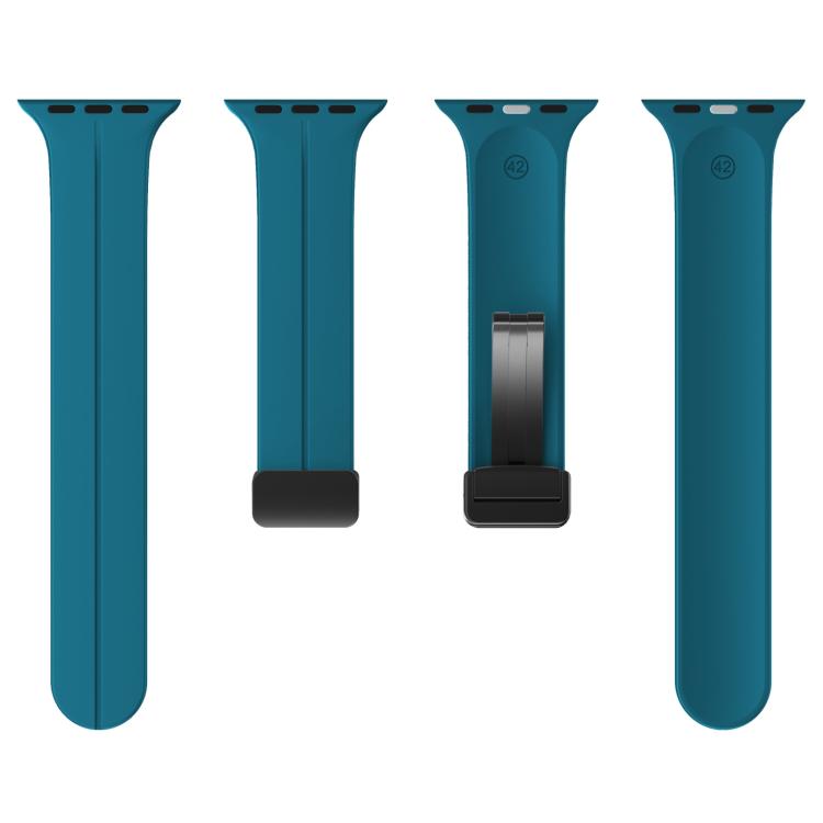 For Apple Watch 46mm / 49mm / 45mm / 44mm xDfind Solid Color Magnetic Buckle Silicone Watch Band