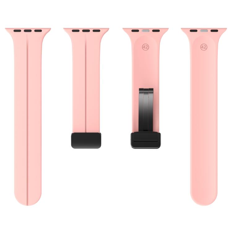 For Apple Watch 46mm / 49mm / 45mm / 44mm xDfind Solid Color Magnetic Buckle Silicone Watch Band