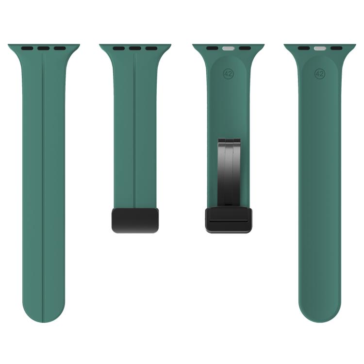 For Apple Watch 46mm / 49mm / 45mm / 44mm xDfind Solid Color Magnetic Buckle Silicone Watch Band