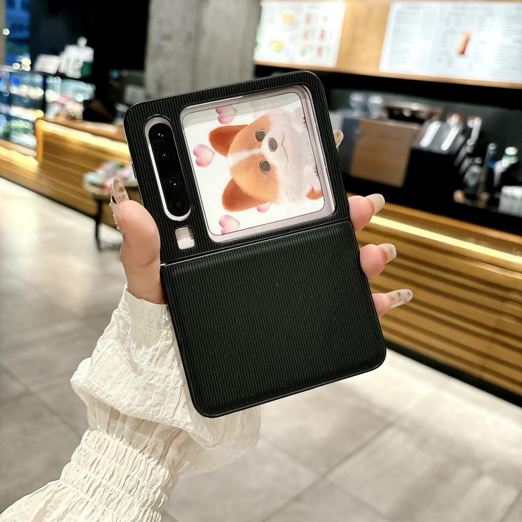For Huawei Pura X Vertical Pattern Solid Color Leather Phone Case