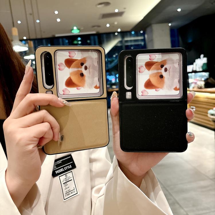 For Huawei Pura X Vertical Pattern Solid Color Leather Phone Case