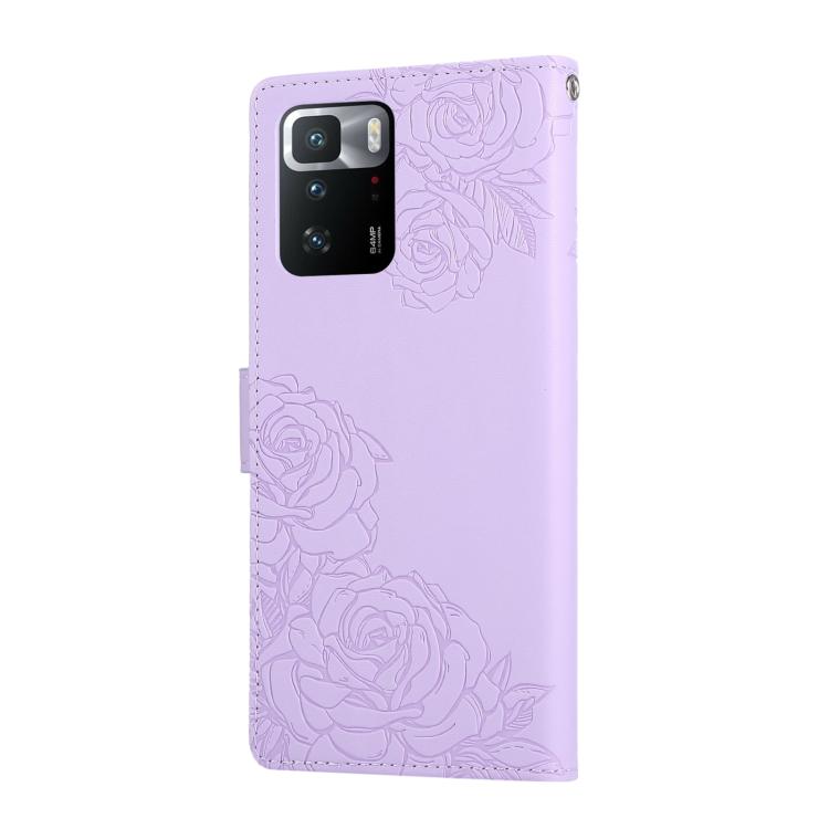 For Xiaomi Poco X3 GT Rose Flower Embossed 3-Card Slots Leather Phone Case