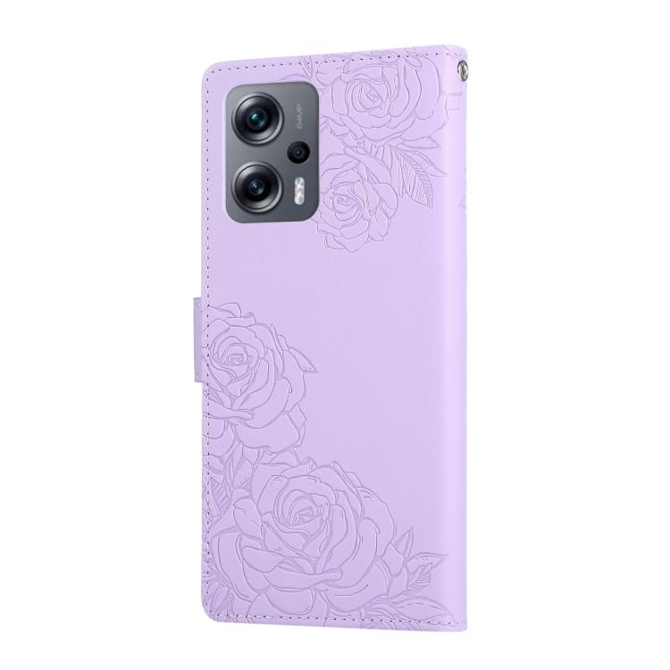 For Xiaomi Poco X4 GT Rose Flower Embossed 3-Card Slots Leather Phone Case
