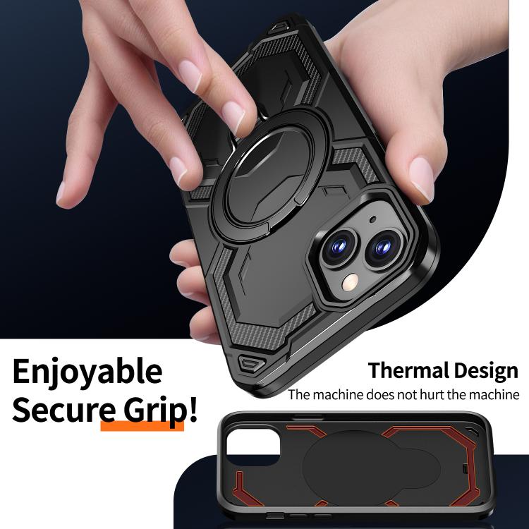 For iPhone 15 Plus / 14 Plus Cooling MagSafe Holder Phone Case