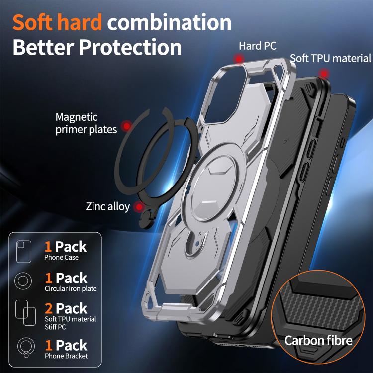 For iPhone 16 Cooling MagSafe Holder Phone Case