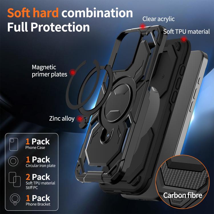 For iPhone 16 Pro Cooling MagSafe Holder Phone Case