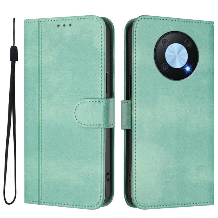 For Huawei Enjoy 50 Pro / Huawei Nova Y90 Line Splicing Buckle Retro Leather Phone Case