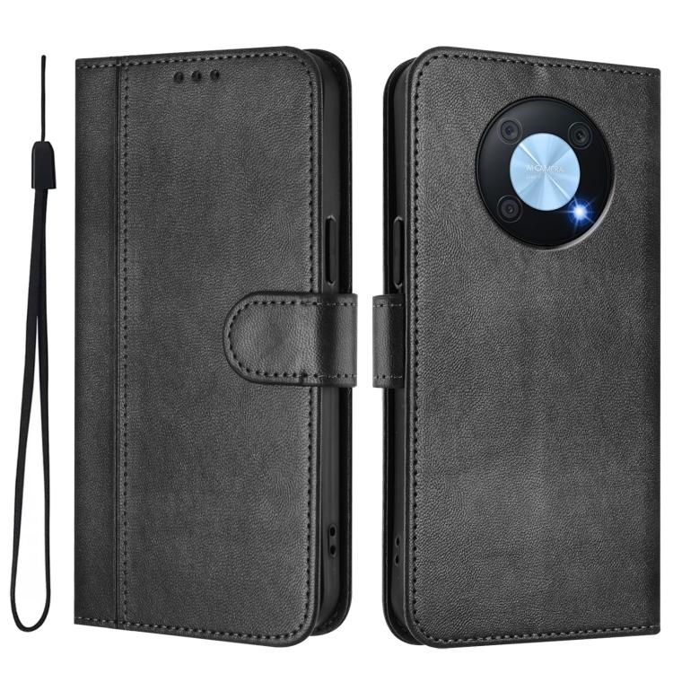 For Huawei Enjoy 50 Pro / Huawei Nova Y90 Line Splicing Buckle Retro Leather Phone Case