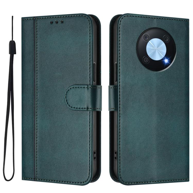 For Huawei Enjoy 50 Pro / Huawei Nova Y90 Line Splicing Buckle Retro Leather Phone Case