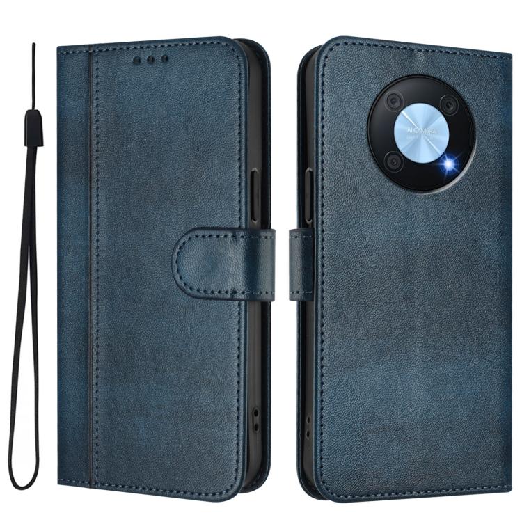 For Huawei Enjoy 50 Pro / Huawei Nova Y90 Line Splicing Buckle Retro Leather Phone Case