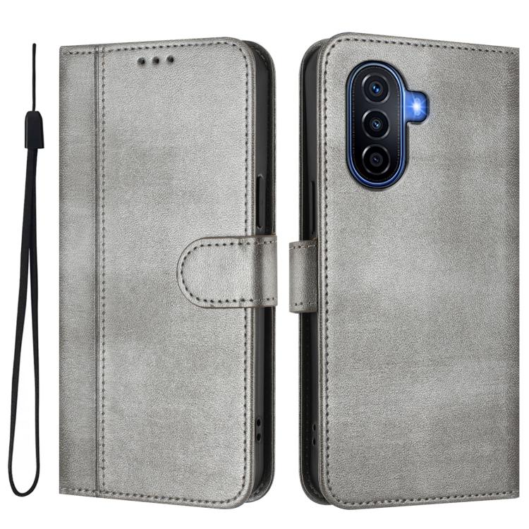 For Huawei Enjoy 50 / Nova Y70 / Nova Y70 Plus Line Splicing Buckle Retro Leather Phone Case