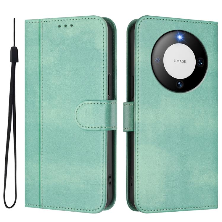 For Huawei Mate 60 Pro / Mate 60 Pro+ Line Splicing Buckle Retro Leather Phone Case