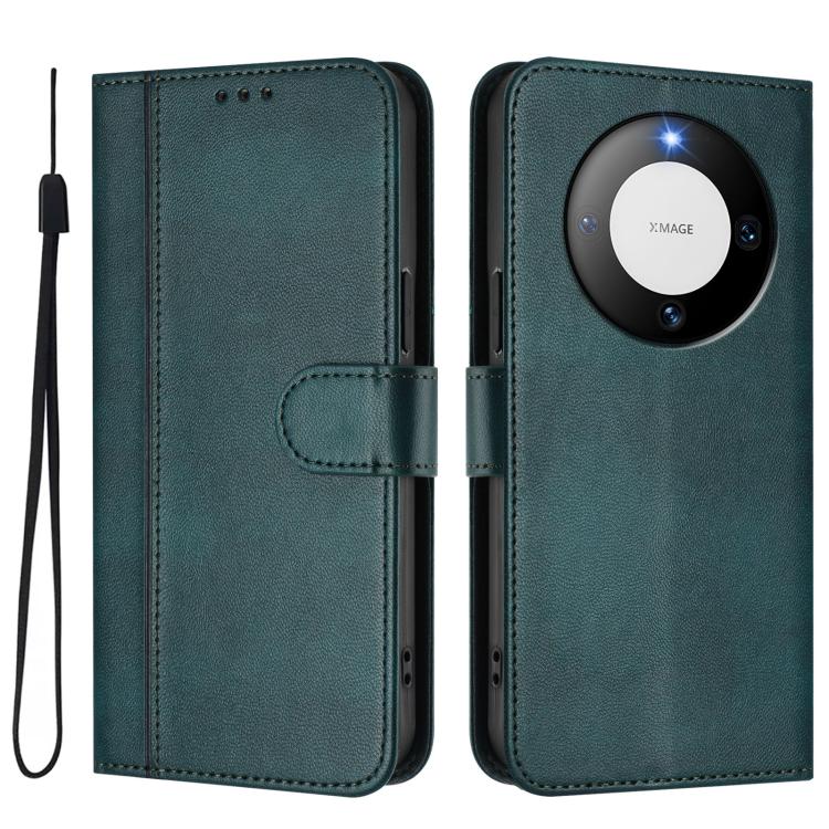 For Huawei Mate 60 Pro / Mate 60 Pro+ Line Splicing Buckle Retro Leather Phone Case