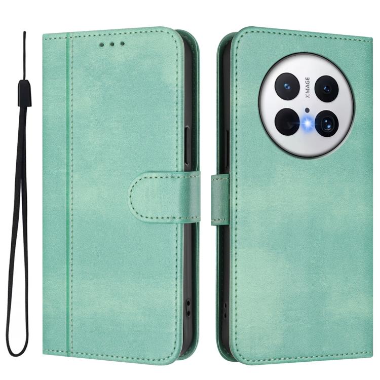 For Huawei Mate 70 Line Splicing Buckle Retro Leather Phone Case