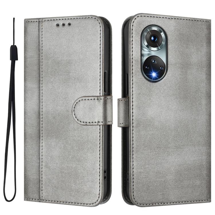 For Huawei Nova 9 Line Splicing Buckle Retro Leather Phone Case