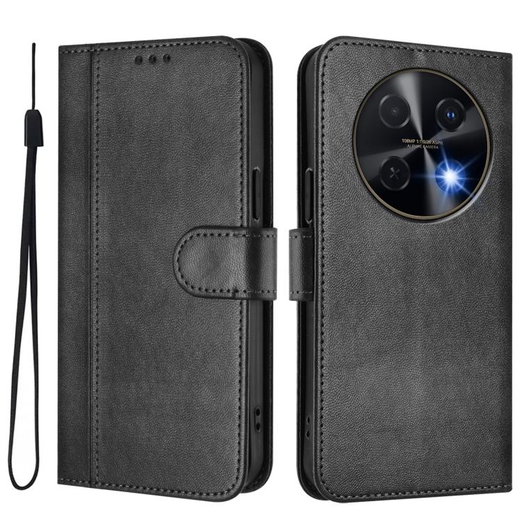 For Huawei nova 12i Global Line Splicing Buckle Retro Leather Phone Case