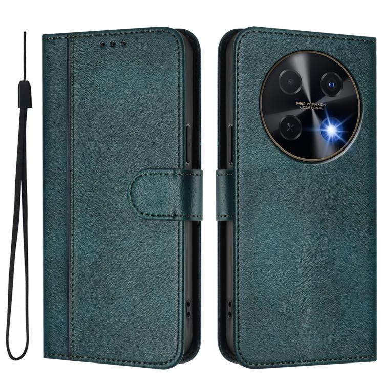 For Huawei nova 12i Global Line Splicing Buckle Retro Leather Phone Case
