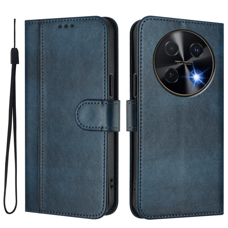 For Huawei nova 12i Global Line Splicing Buckle Retro Leather Phone Case