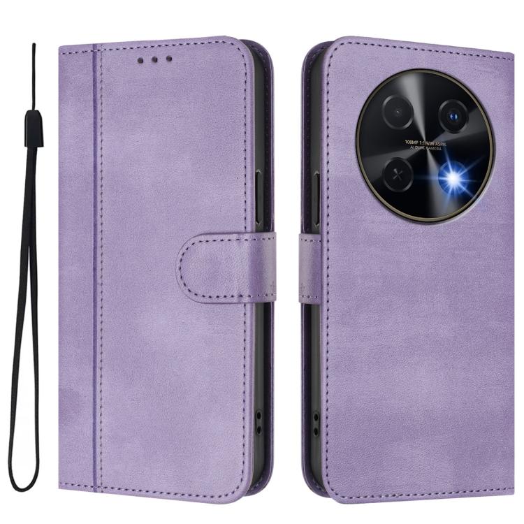 For Huawei nova 12i Global Line Splicing Buckle Retro Leather Phone Case