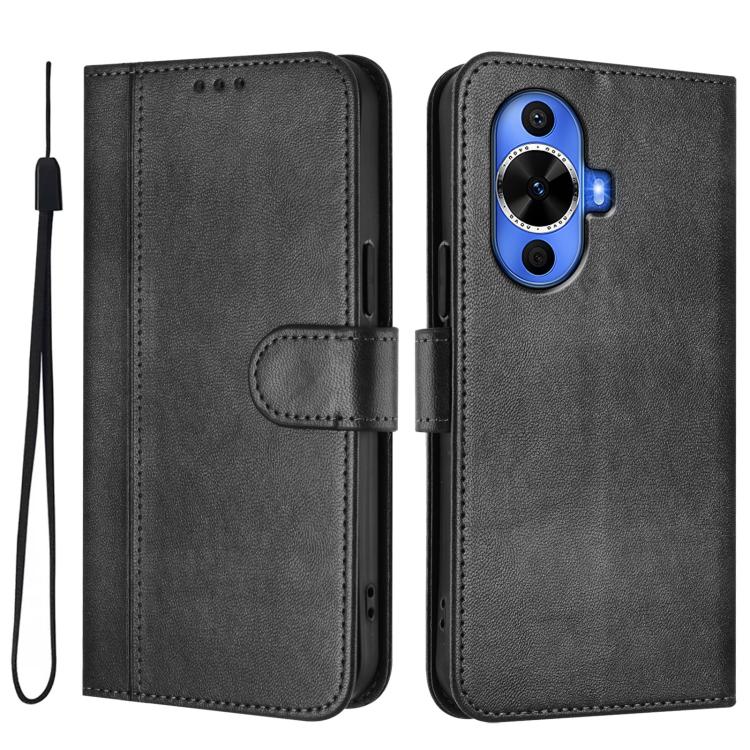For Huawei Nova 12s Global Line Splicing Buckle Retro Leather Phone Case