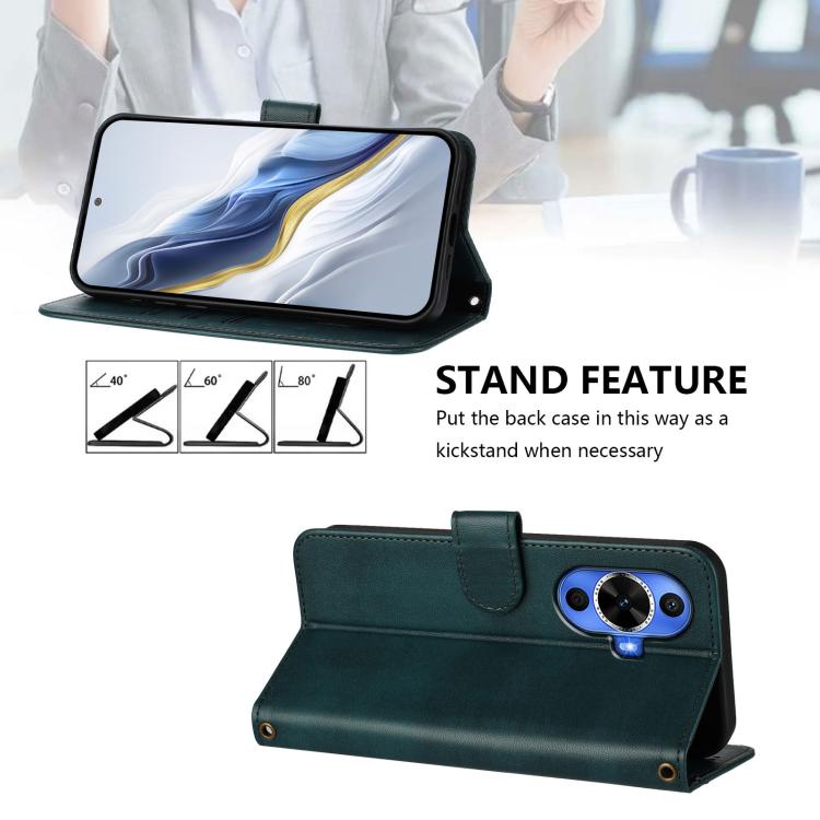 For Huawei Nova 12s Global Line Splicing Buckle Retro Leather Phone Case