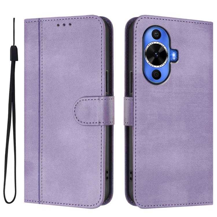 For Huawei Nova 12s Global Line Splicing Buckle Retro Leather Phone Case