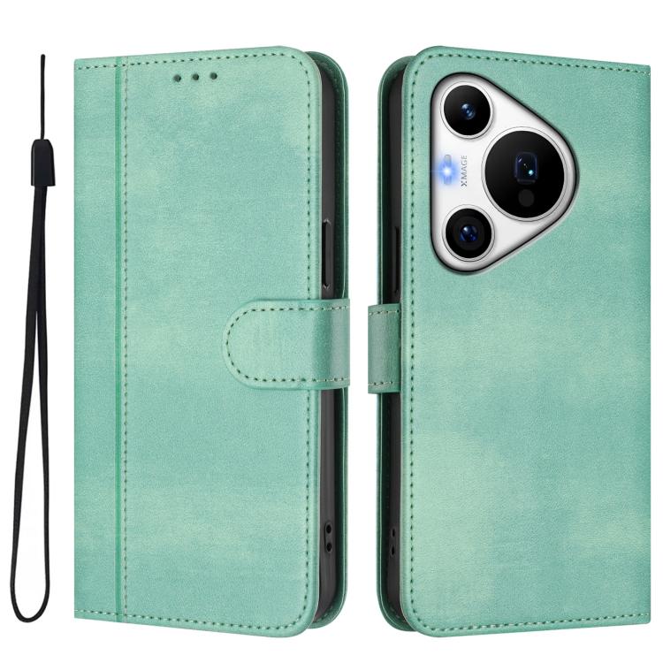 For Huawei Pura 70 Pro / Pura 70 Pro+ Line Splicing Buckle Retro Leather Phone Case