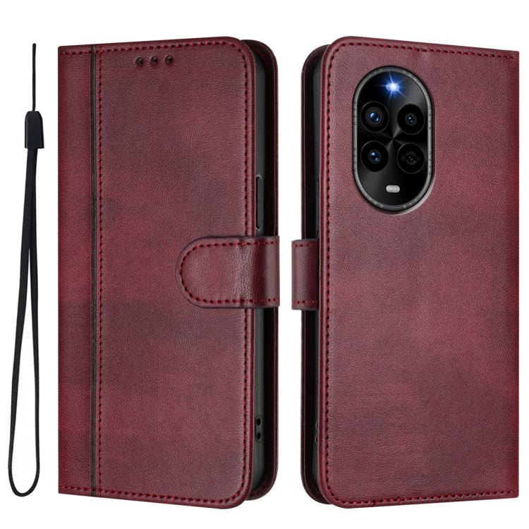 For Huawei Nova 13 Pro Line Splicing Buckle Retro Leather Phone Case