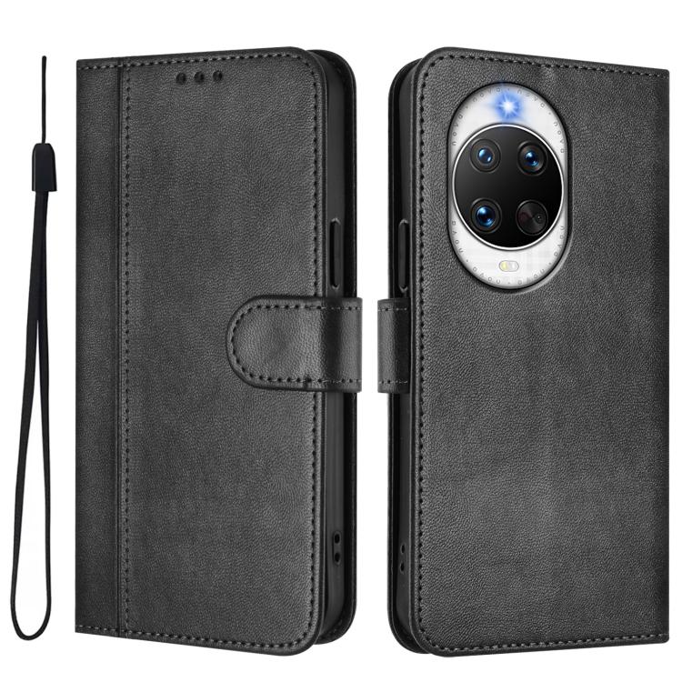 For Huawei nova 14 Ultra Line Splicing Buckle Retro Leather Phone Case
