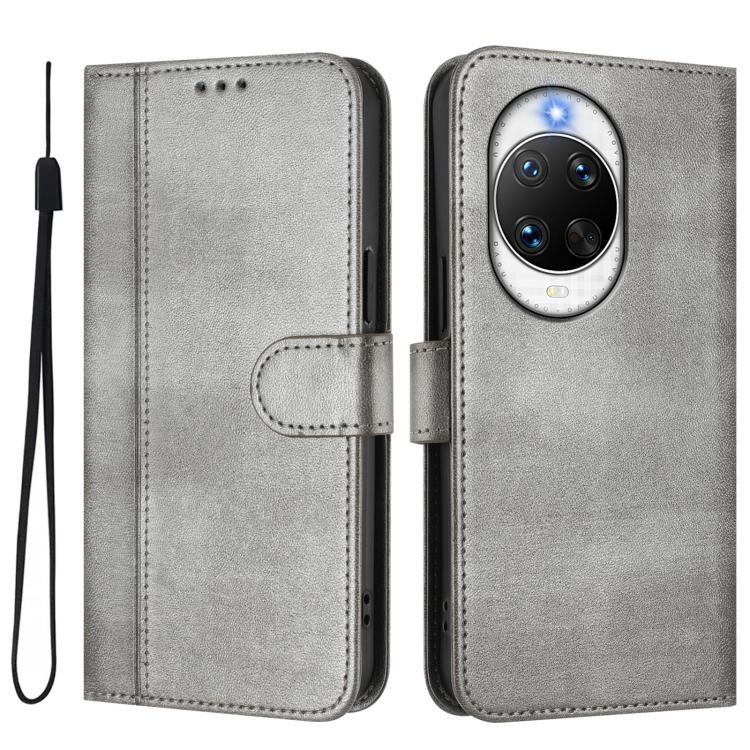 For Huawei nova 14 Ultra Line Splicing Buckle Retro Leather Phone Case