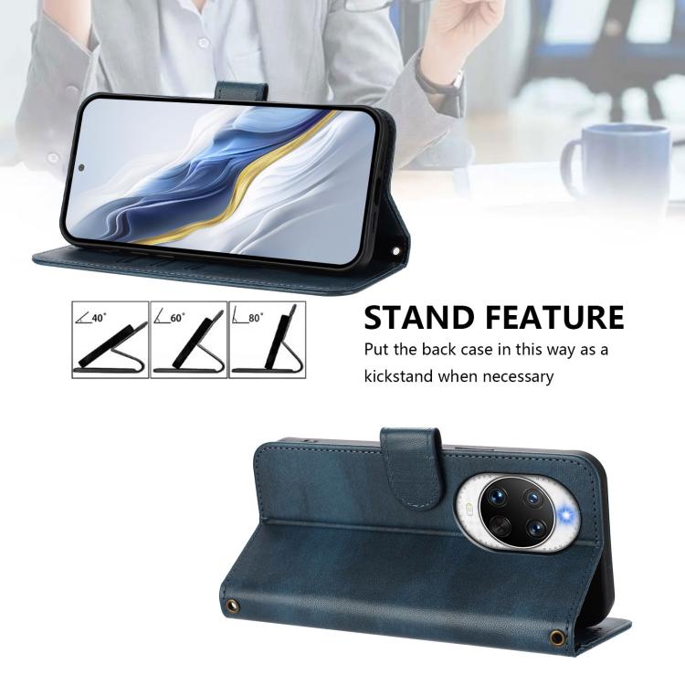 For Huawei nova 14 Ultra Line Splicing Buckle Retro Leather Phone Case