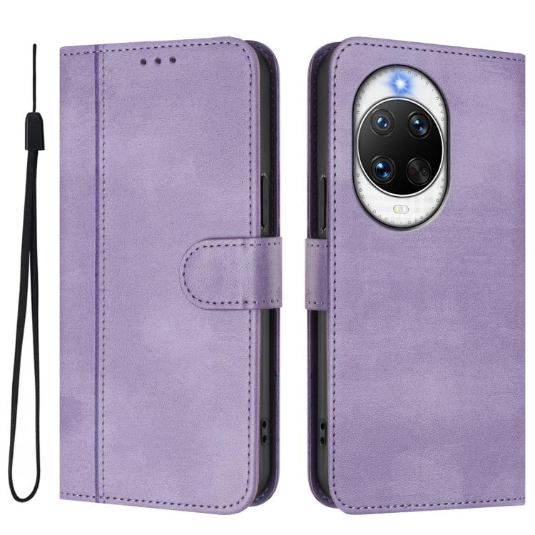 For Huawei nova 14 Ultra Line Splicing Buckle Retro Leather Phone Case