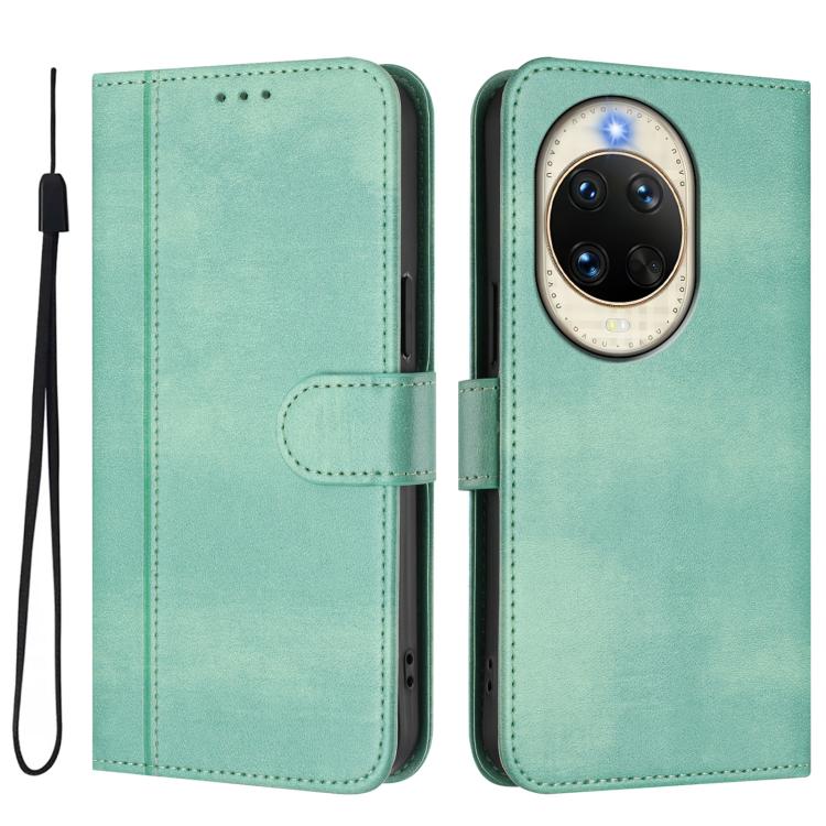 For Huawei nova 14 Line Splicing Buckle Retro Leather Phone Case