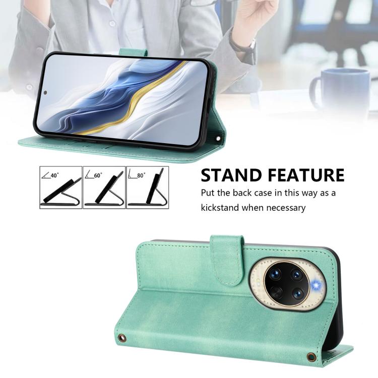 For Huawei nova 14 Line Splicing Buckle Retro Leather Phone Case