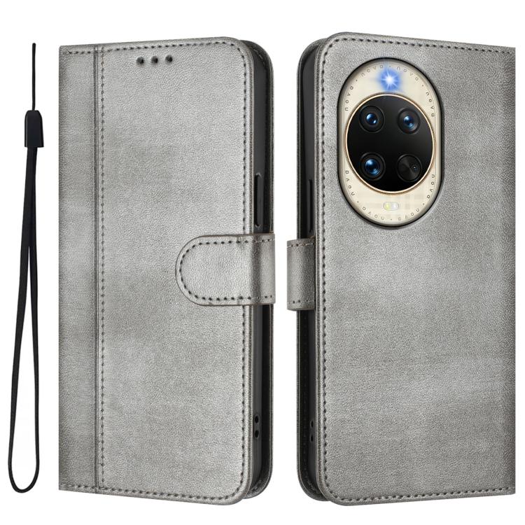For Huawei nova 14 Line Splicing Buckle Retro Leather Phone Case
